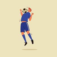 Amerikaans voetbal speler met voetbal bal vlak illustratie. mannen Amerikaans voetbal speler vlak vector ontwerp.