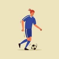 Amerikaans voetbal speler met voetbal bal vlak illustratie. mannen Amerikaans voetbal speler vlak vector ontwerp.