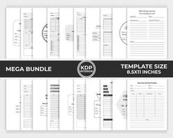 kdp interieur bundel Kerstmis partij planner, Kerstmis boodschappen doen ontwerper en Bijbel studie logboek uniek ontwerp sjabloon vector