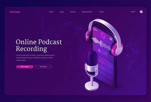 online podcast opname banier vector