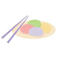 toetje mochi. traditioneel Japans eten.kleurrijk voedsel. vector