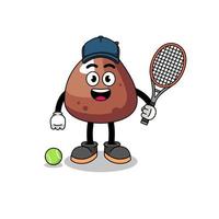 Choco spaander illustratie net zo een tennis speler vector