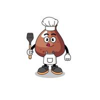 mascotte illustratie van Choco spaander chef vector