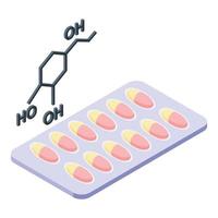 concentratie pillen icoon isometrische vector. geest balans vector