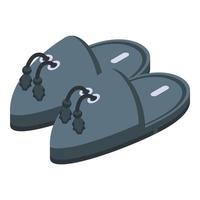 zwart slippers icoon isometrische vector. huis schoenen vector