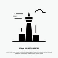 architectuur en stad gebouwen Canada toren mijlpaal solide glyph icoon vector