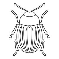 Colorado aardappel kever icoon, schets stijl vector