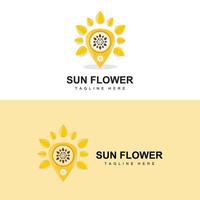 zonnebloem logo ontwerp, sier- fabriek tuin fabriek icoon vector, bedrijf Product merk vector