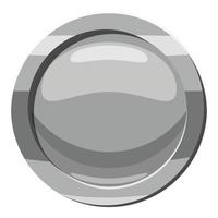 grijs knop icoon, tekenfilm stijl vector