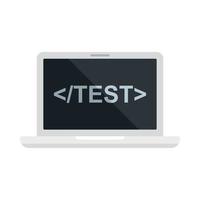 test laptop icoon vlak geïsoleerd vector