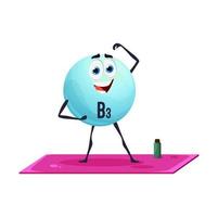 tekenfilm vitamine b3 karakter Aan fitheid, niacine vector