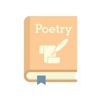 literair poëzie boek icoon vlak geïsoleerd vector