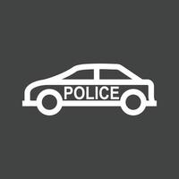 politie auto lijn omgekeerd pictogram vector