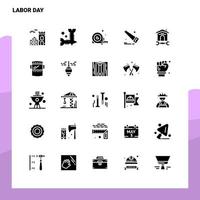 25 arbeid dag icoon reeks solide glyph icoon vector illustratie sjabloon voor web en mobiel ideeën voor bedrijf bedrijf