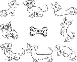 hond emoties tekenfilm illustratie set. vector illustratie