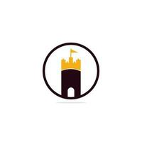 kasteel vector logo ontwerp. kasteel toren logo sjabloon vector.
