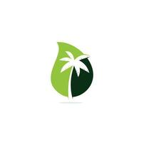 palm boom laten vallen vorm concept logo ontwerp vector sjabloon.kokosnoot boom icoon