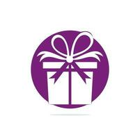 geschenk doos vector logo ontwerp. illustratie van geschenk doos Cadeau, groet, verrassing. groet doos of inpakken geschenk doos.