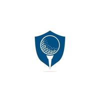 golf bal Aan tee logo geïsoleerd Aan wit achtergrond . vector