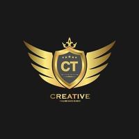 abstract brief ct schild logo ontwerp sjabloon. premie nominaal monogram bedrijf teken. vector