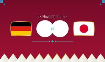 Duitsland vs Japan Amerikaans voetbal wedstrijd, Internationale voetbal wedstrijd 2022. vector