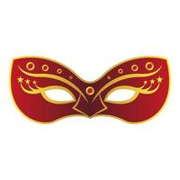 rood carnaval masker met gouden decor. vector illustratie geïsoleerd Aan transparant achtergrond