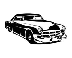 Amerikaans klassiek spier auto visie van voorkant geïsoleerd wit achtergrond. het beste voor logo, insigne, embleem, icoon. vector illustratie beschikbaar in eps 10.