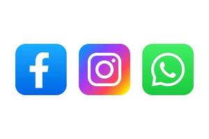 facebook, instagram en WhatsApp icoon vector