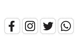 facebook, instagram, twitter en WhatsApp icoon vector