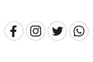 facebook, instagram, twitter en WhatsApp icoon vector