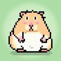 8-bit pixelhamster. dier voor spelactiva in vectorillustratie. vector