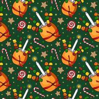 christingle symbool traditie van vieren Kerstmis in Brittannië. oranje en kaars. naadloos patroon vector