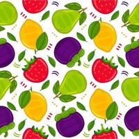 fruit naadloos patroon in vlak ontwerp stijl vector