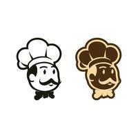 chef en hoed logo vector ontwerp sjabloon reeks