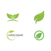 logo's van groen blad ecologie natuur element vector