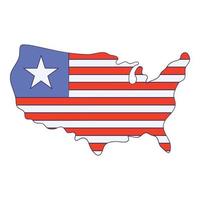 onafhankelijkheid dag Verenigde Staten van Amerika kaart icoon, tekenfilm stijl vector