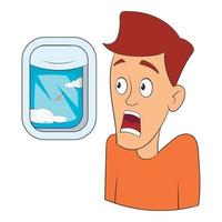 angst van vliegend icoon, tekenfilm stijl vector