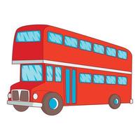 dubbele decker bus icoon, tekenfilm stijl vector