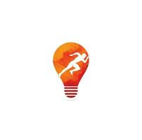 rennen en marathon lamp vorm concept logo vector ontwerp. rennen Mens vector symbool. sport en wedstrijd concept.