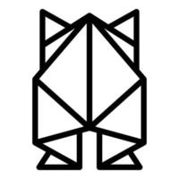 terug origami dier icoon schets vector. meetkundig papier vector