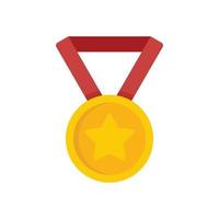 goud medaille reputatie icoon vlak geïsoleerd vector
