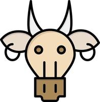 versiering dieren stier Indisch schedel vlak kleur icoon vector icoon banier sjabloon