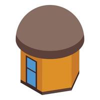 eiland bungalow icoon isometrische vector. strand huis vector