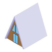 venster bungalow icoon isometrische vector. strand huis vector