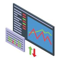 passief inkomen diagram icoon isometrische vector. werk contant geld vector