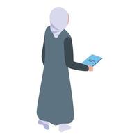 moslim leraar icoon isometrische vector. Arabisch onderwijs vector