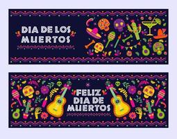 dia de los muertos Mexicaanse banners vector