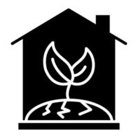 groen huis glyph icoon vector