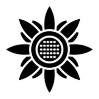 zonnebloem glyph icoon vector