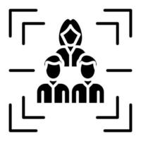 Glyph-pictogram voor doelgroep vector